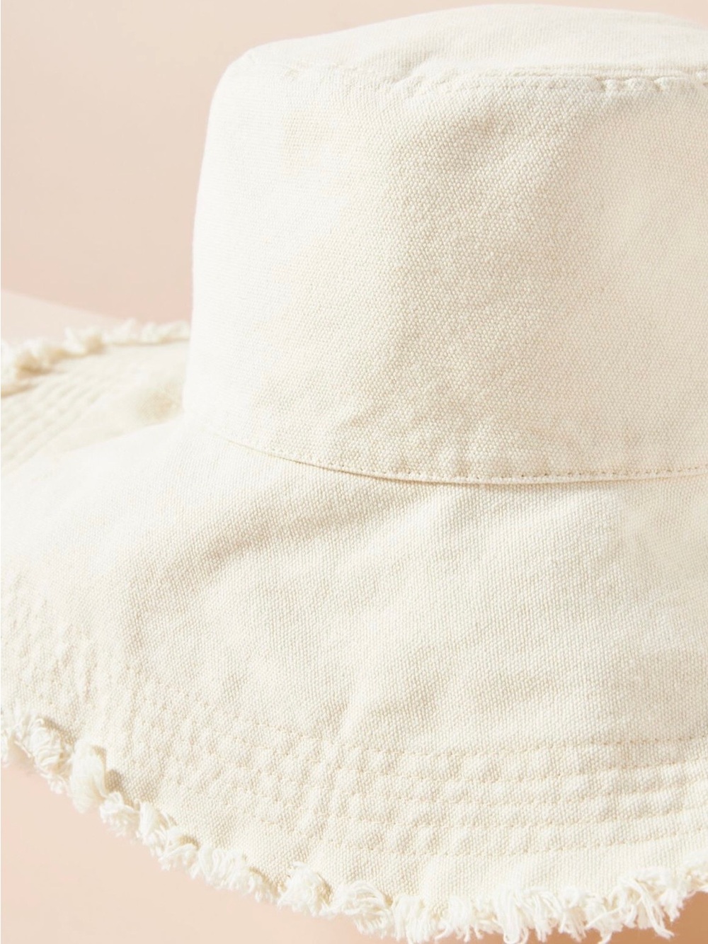 Anthropologie Frayed-Edge Wide Brim Sun Hat in White - Picture 3 of 8